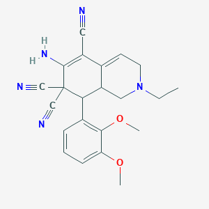 6-amino-8-(2,3-dimethoxyphenyl)-2-ethyl-2,3,8,8a-tetrahydro-5,7,7(1H)-isoquinolinetricarbonitrile