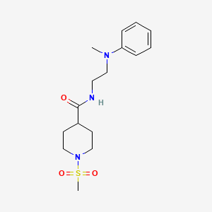 molecular formula C16H25N3O3S B4461118 N-{2-[methyl(phenyl)amino]ethyl}-1-(methylsulfonyl)-4-piperidinecarboxamide 