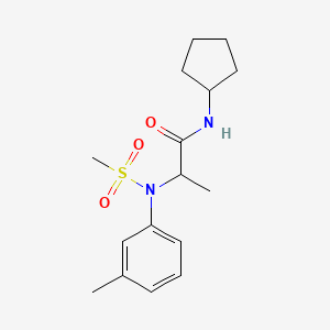 molecular formula C16H24N2O3S B4461129 N~1~-cyclopentyl-N~2~-(3-methylphenyl)-N~2~-(methylsulfonyl)alaninamide 