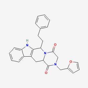 molecular formula C27H25N3O3 B4461138 2-(2-furylmethyl)-6-(2-phenylethyl)-2,3,6,7,12,12a-hexahydropyrazino[1',2':1,6]pyrido[3,4-b]indole-1,4-dione 