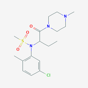 molecular formula C17H26ClN3O3S B4461145 N-(5-chloro-2-methylphenyl)-N-{1-[(4-methyl-1-piperazinyl)carbonyl]propyl}methanesulfonamide 