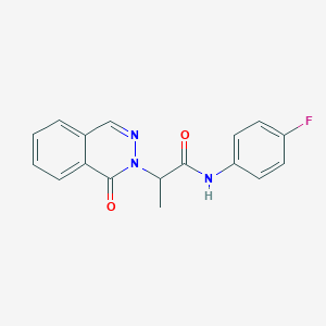 molecular formula C17H14FN3O2 B4461174 N-(4-fluorophenyl)-2-(1-oxo-2(1H)-phthalazinyl)propanamide 