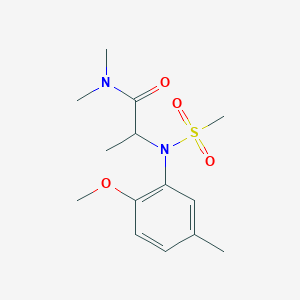 molecular formula C14H22N2O4S B4461176 N~2~-(2-methoxy-5-methylphenyl)-N~1~,N~1~-dimethyl-N~2~-(methylsulfonyl)alaninamide 