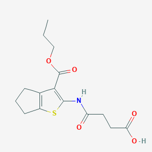 4-oxo-4-{[3-(propoxycarbonyl)-5,6-dihydro-4H-cyclopenta[b]thiophen-2-yl]amino}butanoic acid
