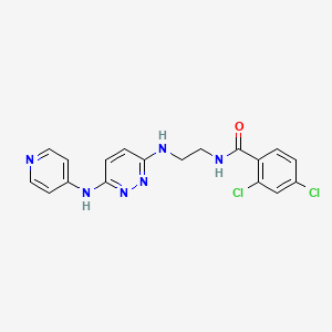 molecular formula C18H16Cl2N6O B4461184 2,4-dichloro-N-(2-{[6-(4-pyridinylamino)-3-pyridazinyl]amino}ethyl)benzamide 