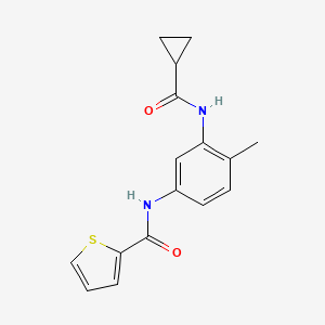 molecular formula C16H16N2O2S B4461187 N-{3-[(cyclopropylcarbonyl)amino]-4-methylphenyl}-2-thiophenecarboxamide 
