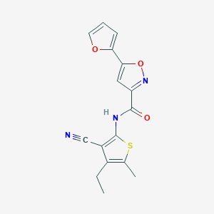 molecular formula C16H13N3O3S B4461192 N-(3-cyano-4-ethyl-5-methyl-2-thienyl)-5-(2-furyl)-3-isoxazolecarboxamide 