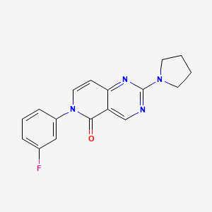 molecular formula C17H15FN4O B4461198 6-(3-fluorophenyl)-2-(1-pyrrolidinyl)pyrido[4,3-d]pyrimidin-5(6H)-one 