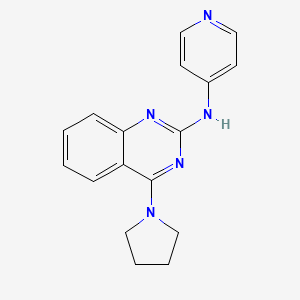 molecular formula C17H17N5 B4461215 N-4-pyridinyl-4-(1-pyrrolidinyl)-2-quinazolinamine 