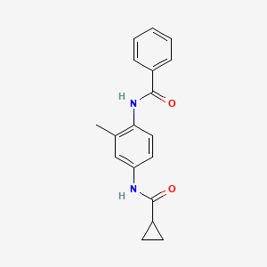 molecular formula C18H18N2O2 B4461223 N-{4-[(cyclopropylcarbonyl)amino]-2-methylphenyl}benzamide 