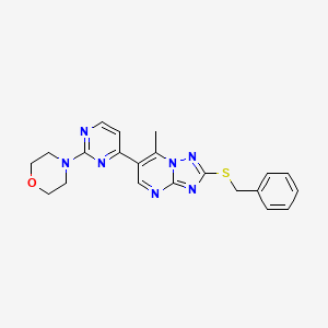 2-(benzylthio)-7-methyl-6-[2-(4-morpholinyl)-4-pyrimidinyl][1,2,4]triazolo[1,5-a]pyrimidine