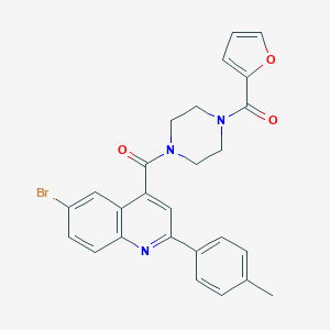 molecular formula C26H22BrN3O3 B446125 6-Bromo-4-{[4-(2-furoyl)-1-piperazinyl]carbonyl}-2-(4-methylphenyl)quinoline 