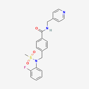 molecular formula C21H20FN3O3S B4461259 4-{[(2-fluorophenyl)(methylsulfonyl)amino]methyl}-N-(4-pyridinylmethyl)benzamide 