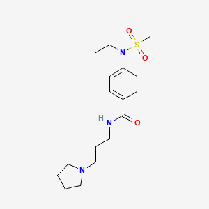 molecular formula C18H29N3O3S B4461287 4-[ethyl(ethylsulfonyl)amino]-N-[3-(1-pyrrolidinyl)propyl]benzamide 