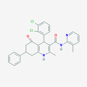 molecular formula C29H25Cl2N3O2 B446129 4-(2,3-dichlorophenyl)-2-methyl-N-(3-methylpyridin-2-yl)-5-oxo-7-phenyl-1,4,5,6,7,8-hexahydroquinoline-3-carboxamide 