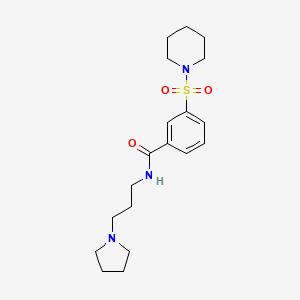 molecular formula C19H29N3O3S B4461308 3-(1-piperidinylsulfonyl)-N-[3-(1-pyrrolidinyl)propyl]benzamide 