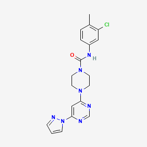 molecular formula C19H20ClN7O B4461313 N-(3-chloro-4-methylphenyl)-4-[6-(1H-pyrazol-1-yl)-4-pyrimidinyl]-1-piperazinecarboxamide 