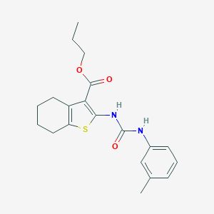 molecular formula C20H24N2O3S B446133 Propyl 2-[(3-toluidinocarbonyl)amino]-4,5,6,7-tetrahydro-1-benzothiophene-3-carboxylate 