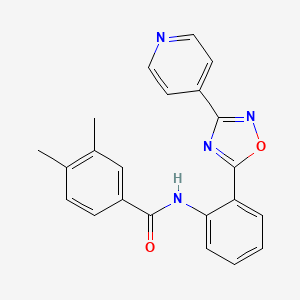 molecular formula C22H18N4O2 B4461336 3,4-dimethyl-N-{2-[3-(4-pyridinyl)-1,2,4-oxadiazol-5-yl]phenyl}benzamide 