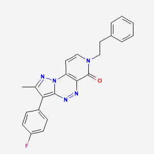 molecular formula C23H18FN5O B4461345 3-(4-fluorophenyl)-2-methyl-7-(2-phenylethyl)pyrazolo[5,1-c]pyrido[4,3-e][1,2,4]triazin-6(7H)-one 