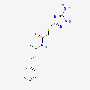 molecular formula C14H19N5OS B4461357 2-[(3-amino-1H-1,2,4-triazol-5-yl)thio]-N-(1-methyl-3-phenylpropyl)acetamide 