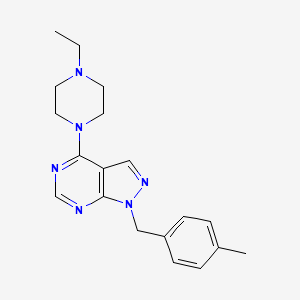 molecular formula C19H24N6 B4461360 4-(4-ethyl-1-piperazinyl)-1-(4-methylbenzyl)-1H-pyrazolo[3,4-d]pyrimidine 