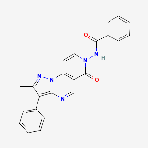 molecular formula C23H17N5O2 B4461367 N-(2-methyl-6-oxo-3-phenylpyrazolo[1,5-a]pyrido[3,4-e]pyrimidin-7(6H)-yl)benzamide 