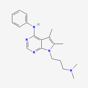 molecular formula C19H25N5 B4461373 7-[3-(dimethylamino)propyl]-5,6-dimethyl-N-phenyl-7H-pyrrolo[2,3-d]pyrimidin-4-amine 