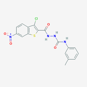 molecular formula C17H13ClN4O4S B446140 2-({3-chloro-6-nitro-1-benzothien-2-yl}carbonyl)-N-(3-methylphenyl)hydrazinecarboxamide 