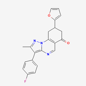 molecular formula C21H16FN3O2 B4461402 3-(4-fluorophenyl)-8-(2-furyl)-2-methyl-8,9-dihydropyrazolo[1,5-a]quinazolin-6(7H)-one 