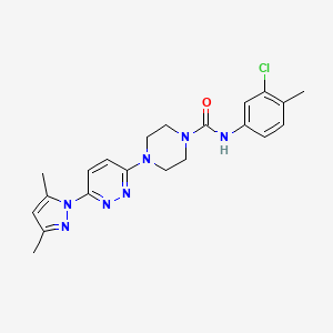 molecular formula C21H24ClN7O B4461408 N-(3-chloro-4-methylphenyl)-4-[6-(3,5-dimethyl-1H-pyrazol-1-yl)-3-pyridazinyl]-1-piperazinecarboxamide 