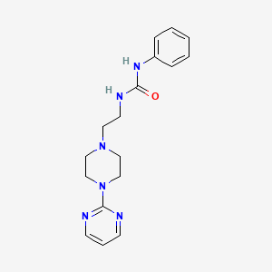 molecular formula C17H22N6O B4461409 N-phenyl-N'-{2-[4-(2-pyrimidinyl)-1-piperazinyl]ethyl}urea 