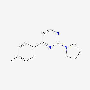 molecular formula C15H17N3 B4461414 4-(4-methylphenyl)-2-(1-pyrrolidinyl)pyrimidine 