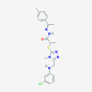 2-({5-[(3-chloroanilino)methyl]-4-methyl-4H-1,2,4-triazol-3-yl}sulfanyl)-N'-[1-(4-methylphenyl)ethylidene]propanohydrazide