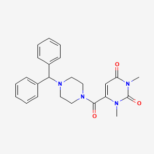 molecular formula C24H26N4O3 B4461435 6-{[4-(diphenylmethyl)-1-piperazinyl]carbonyl}-1,3-dimethyl-2,4(1H,3H)-pyrimidinedione 