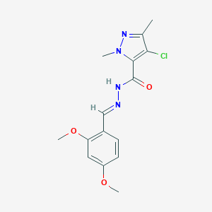 4-chloro-N'-(2,4-dimethoxybenzylidene)-1,3-dimethyl-1H-pyrazole-5-carbohydrazide