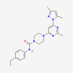 molecular formula C23H29N7O B4461446 4-[6-(3,5-dimethyl-1H-pyrazol-1-yl)-2-methyl-4-pyrimidinyl]-N-(4-ethylphenyl)-1-piperazinecarboxamide 