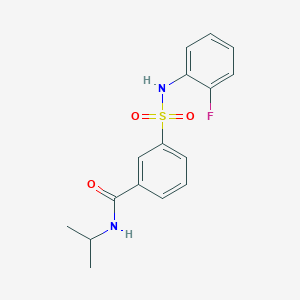 molecular formula C16H17FN2O3S B4461461 3-{[(2-fluorophenyl)amino]sulfonyl}-N-isopropylbenzamide 