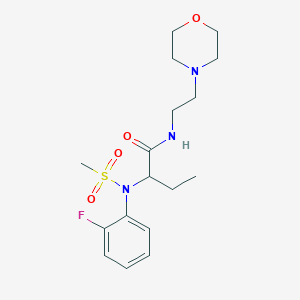 molecular formula C17H26FN3O4S B4461466 2-[(2-fluorophenyl)(methylsulfonyl)amino]-N-[2-(4-morpholinyl)ethyl]butanamide 