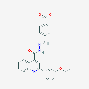 methyl 4-{(E)-[2-({2-[3-(propan-2-yloxy)phenyl]quinolin-4-yl}carbonyl)hydrazinylidene]methyl}benzoate