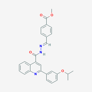 molecular formula C28H25N3O4 B446147 methyl 4-{(E)-[2-({2-[3-(propan-2-yloxy)phenyl]quinolin-4-yl}carbonyl)hydrazinylidene]methyl}benzoate 