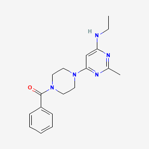 molecular formula C18H23N5O B4461474 6-(4-benzoyl-1-piperazinyl)-N-ethyl-2-methyl-4-pyrimidinamine 