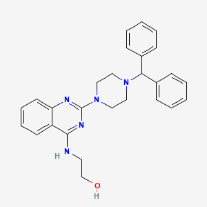 molecular formula C27H29N5O B4461493 2-({2-[4-(diphenylmethyl)-1-piperazinyl]-4-quinazolinyl}amino)ethanol 