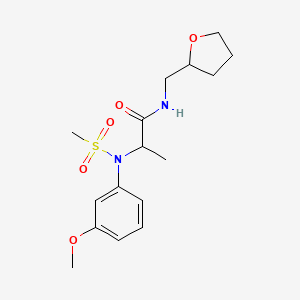 molecular formula C16H24N2O5S B4461520 N~2~-(3-methoxyphenyl)-N~2~-(methylsulfonyl)-N~1~-(tetrahydro-2-furanylmethyl)alaninamide 