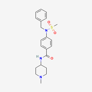 molecular formula C21H27N3O3S B4461526 4-[benzyl(methylsulfonyl)amino]-N-(1-methyl-4-piperidinyl)benzamide 