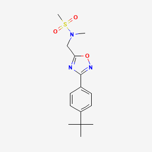 molecular formula C15H21N3O3S B4461535 N-{[3-(4-tert-butylphenyl)-1,2,4-oxadiazol-5-yl]methyl}-N-methylmethanesulfonamide 