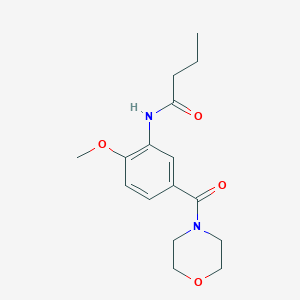 molecular formula C16H22N2O4 B4461540 N-[2-methoxy-5-(4-morpholinylcarbonyl)phenyl]butanamide 