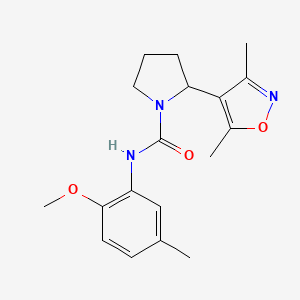 2-(3,5-dimethyl-4-isoxazolyl)-N-(2-methoxy-5-methylphenyl)-1-pyrrolidinecarboxamide