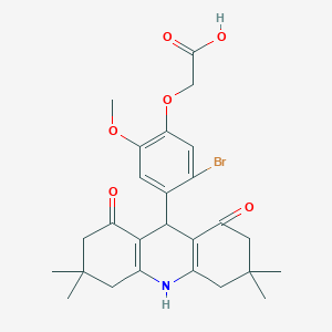 [5-Bromo-2-methoxy-4-(3,3,6,6-tetramethyl-1,8-dioxo-1,2,3,4,5,6,7,8,9,10-decahydro-9-acridinyl)phenoxy]acetic acid