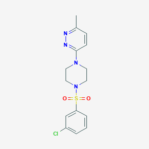 molecular formula C15H17ClN4O2S B4461562 3-{4-[(3-chlorophenyl)sulfonyl]-1-piperazinyl}-6-methylpyridazine 